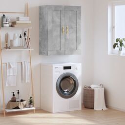 Berkfield Home Wall Mounted Cabinet Concrete Grey 69.5x34x90 cm Engineered Wood - thumbnail 1