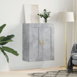 Berkfield Home Wall Mounted Cabinet Concrete Grey 69.5x34x90 cm Engineered Wood - thumbnail 3