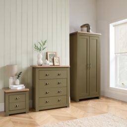 Birlea 2 Door Wardrobe Olive Green Highgate & Oak Farmhouse Shabby Chic - thumbnail 3