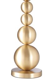 Orsina Stacked Table Lamp with Brushed Brass Orb Base, Modern Boutique Accent Table Lamp with White Linen in Gold - thumbnail 3