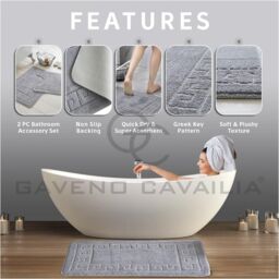 GAVENO CAVAILIA Greek Bath Mat in Silver - thumbnail 2
