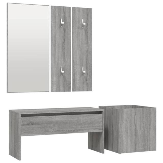 Berkfield Home Hallway Furniture Set Grey Sonoma Engineered Wood - image 1