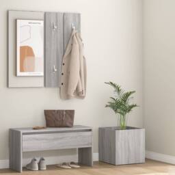 Berkfield Home Hallway Furniture Set Grey Sonoma Engineered Wood - thumbnail 2