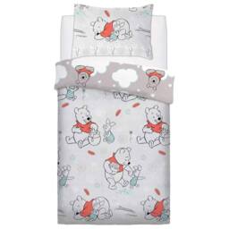 Winnie The Pooh Clouds Reversible Duvet Set in Off-White - Size: Single