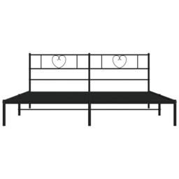 Berkfield Home Metal Bed Frame with Headboard Black 200x200 cm - thumbnail 5