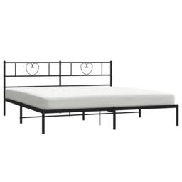 Berkfield Home Metal Bed Frame with Headboard Black 200x200 cm - thumbnail 3