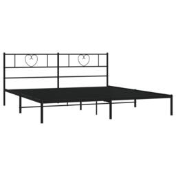 Berkfield Home Metal Bed Frame with Headboard Black 200x200 cm - thumbnail 4