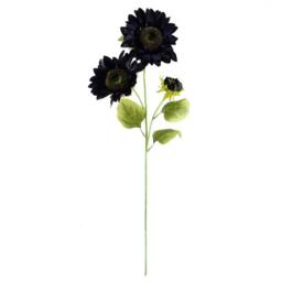 Leaf 80cm Artificial Purple Sunflower & Gold Display Glass Vase - thumbnail 4