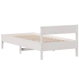 Berkfield Home Bed Frame without Mattress White 90x200 cm Solid Wood Pine - thumbnail 6