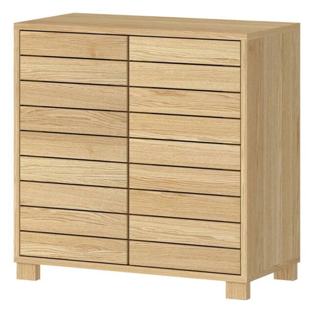 Nordara Oak Wide Freestanding Bathroom Storage Cabinet Cupboard in Natural - image 1