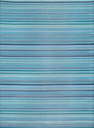 THE RUGS Reversible Weatherproof Outdoor Garden Patio Rug Striped Rainbow 1020 in Blue - Size: 150 cm x 220 cm - thumbnail 2