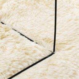 Berkfield Home Shaggy Rug High Pile NAVARRA Cream 100x100 cm Polyester - Size: Medium - thumbnail 7