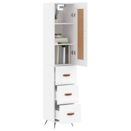 Berkfield Home Highboard White 34.5x34x180 cm Engineered Wood - thumbnail 1