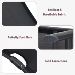Costway 2Pcs Patio Foldable Chaise Lounge Chair Outdoor Portable Reclining Chair in Black - thumbnail 5