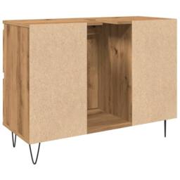 Berkfield Home Bathroom Cabinet Artisan Oak 80x33x60 cm Engineered Wood in Brown - Size: 80 x 33 x 60 cm - thumbnail 6