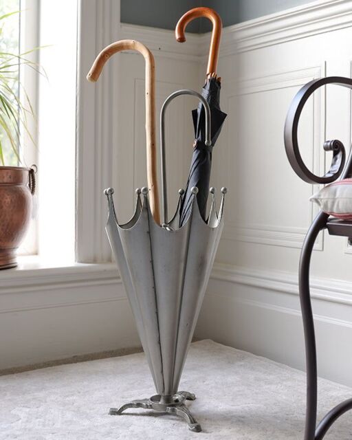 Dibor Vintage Silver Freestanding Indoor Umbrella Stand - image 1