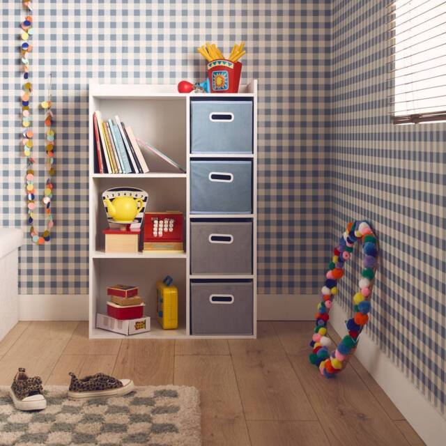 sweeek Children's storage unit with 4 velvet baskets in Blue - image 1