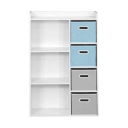 sweeek Children's storage unit with 4 velvet baskets in Blue - thumbnail 6