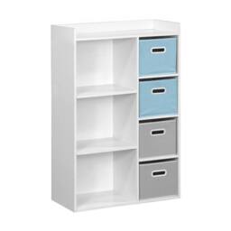 sweeek Children's storage unit with 4 velvet baskets in Blue - thumbnail 2