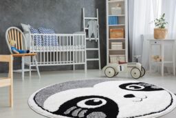 RugsX Modern Children's Rug in Grey - Size: 160 cm diameter - thumbnail 4