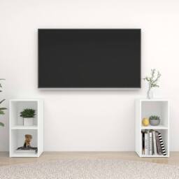 Berkfield Home TV Cabinets 2 pcs White 72x35x36.5 cm Engineered Wood - thumbnail 2