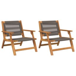 Berkfield Home Garden Chairs 2 pcs Grey 67x77x73 cm Solid Wood Acacia - Size: 67 x 77 x 73 cm - thumbnail 2