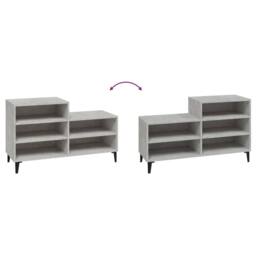 Berkfield Home Shoe Cabinet Concrete Grey 102x36x60 cm Engineered Wood - Size: 102 x 36 x 60 cm - thumbnail 5