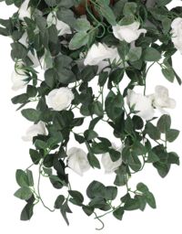 Neel Blue 110cm Artificial Rose Garland Vine Hanging Silk Garland, 18 Flowers in White - thumbnail 3