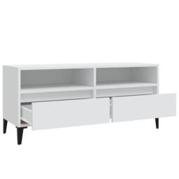 Berkfield Home TV Cabinet White 100x34.5x44.5 cm Engineered Wood - thumbnail 8