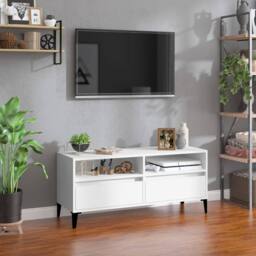 Berkfield Home TV Cabinet White 100x34.5x44.5 cm Engineered Wood - thumbnail 2
