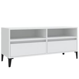 Berkfield Home TV Cabinet White 100x34.5x44.5 cm Engineered Wood - thumbnail 3