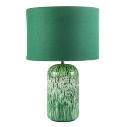 Happy Homewares Modern Marble Drip Snowflake Glass Table Lamp with Linen Shade in Emerald - thumbnail 3