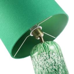 Happy Homewares Modern Marble Drip Snowflake Glass Table Lamp with Linen Shade in Emerald - thumbnail 4