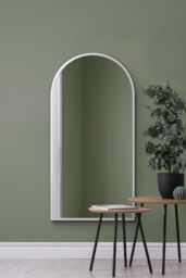 "MirrorOutlet White Framed Arched Leaner/Wall Mirror 55"" X 27.5"" (140CM X 70CM) - Size: 1 Pack" - thumbnail 2