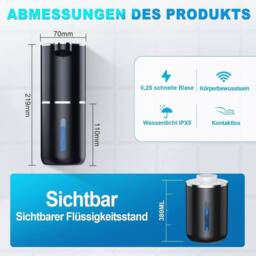 NESTLUNE Automatic Soap Liquid Dispenser Handsfree in Black - thumbnail 2