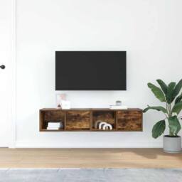 Berkfield Home TV Cabinets 2 pcs Smoked Oak 60x31x25.5 cm Engineered Wood in Brown - thumbnail 1