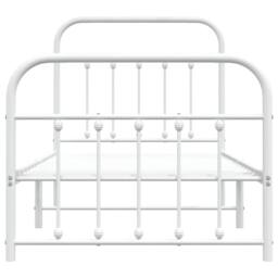 Berkfield Home Metal Bed Frame with Headboard & Footboard White 90x200 cm - thumbnail 6
