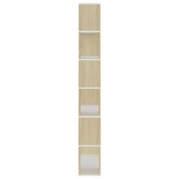 Berkfield Home Classic Book Cabinet Room Divider Sonoma Oak 80x24x186 cm Enginee in Light Oak - Size: 80 x 24 x 186 cm - thumbnail 4