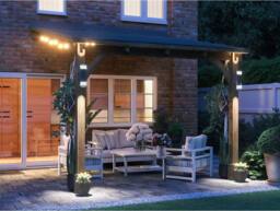 Dunster House Lean To Wooden Gazebo Canopy with Shingles 3m x 3m - Leviathan in Brown - thumbnail 2