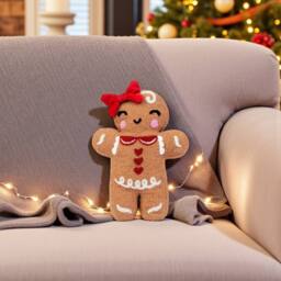 Garden Greatness Gingerbread Stella Christmas Cushion in Brown - Size: 1 Pack - thumbnail 1