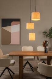 Netlighting Lucide MAYA Pendant light 46 cm 3xE27 Black in Natural - thumbnail 3