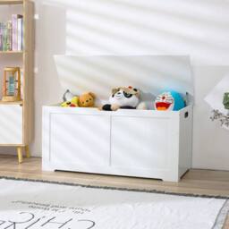 Kelvenix Children's Wooden Toy Box white - Size: 0.6m2 - thumbnail 2