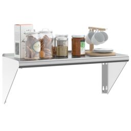 Berkfield Home Wall Shelf 75x30x31 cm Silver Stainless Steel - Size: 75 x 30 x 31 cm - thumbnail 4