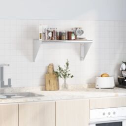 Berkfield Home Wall Shelf 75x30x31 cm Silver Stainless Steel - Size: 75 x 30 x 31 cm - thumbnail 3