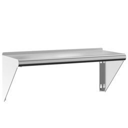 Berkfield Home Wall Shelf 75x30x31 cm Silver Stainless Steel - Size: 75 x 30 x 31 cm - thumbnail 2