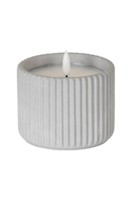 KDMD Luxe Collection Natural Glow Chalk Ribbed LED Candle - Medium in White - image 1