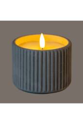 KDMD Luxe Collection Natural Glow Chalk Ribbed LED Candle - Medium in White - thumbnail 2