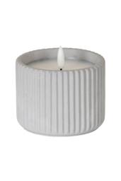 KDMD Luxe Collection Natural Glow Chalk Ribbed LED Candle - Medium in White - thumbnail 1