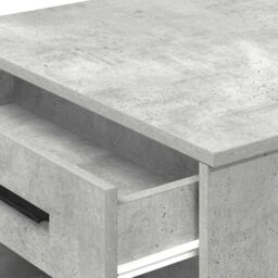 Berkfield Home Desk with Drawer & Shelf Concrete Grey 102x62x77.5 cm Engineered Wood - thumbnail 8