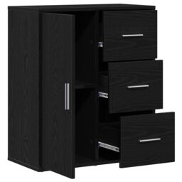 Berkfield Home Sideboard with Drawer with Shelf Black oak 60 x 31 x 70 cm Engineered wood - thumbnail 5